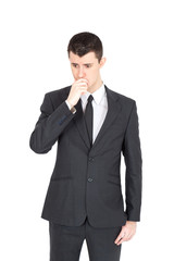 Handsome businnessman doing different expressions in different sets of clothes