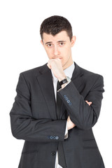 Handsome businnessman doing different expressions in different sets of clothes