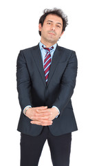 Handsome arabic man doing different expressions in different sets of clothes: posing