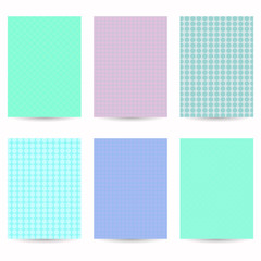 Set of six flyers pastel colors.