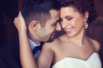 Portrait of a bride and groom