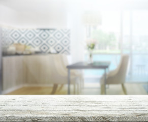 Table Top And Blur Interior Background