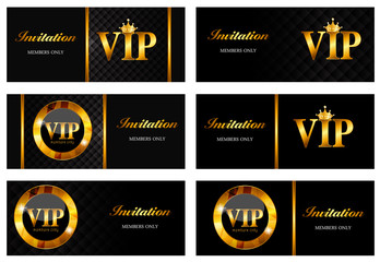 VIP Members Card Set Vector Illustration