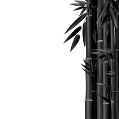 Stems and Bamboo Leaves Background. Vector Illustration
