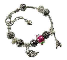 pandora bracelet isolated on white background © lit503