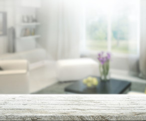 Table Top And Blur Interior Background