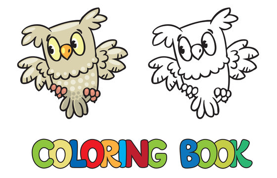 Coloring book of little owl