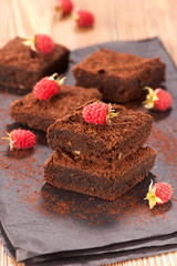 Pieces of chocolate cake brownies