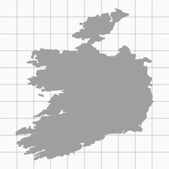 Squared Paper with the Shape of the Country of  Ireland