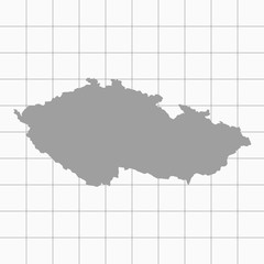 Squared Paper with the Shape of the Country of  CzechRepublic