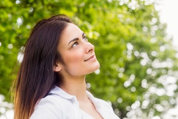 Beautiful brunette in the park