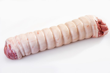 Frischer, roher Spanferkel Rollbraten