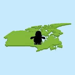 3D map on blue water with Santa background of  Finland