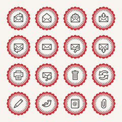 Email web icons set