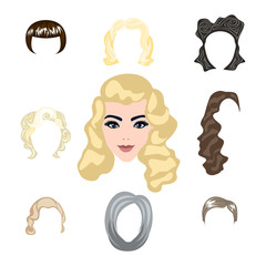 cute illustrations of beautiful young girls with various hair style