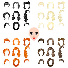 cute illustrations of beautiful young girls with various hair style