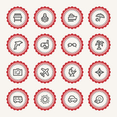 Vacation web icons set