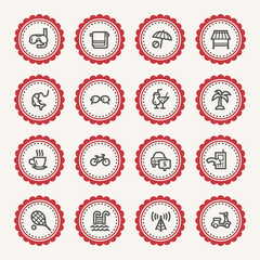 Vacation web icons set