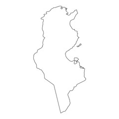 High detailed Outline of the country of  Tunisia