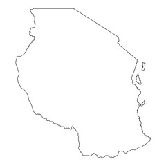 High detailed Outline of the country of  Tanzania