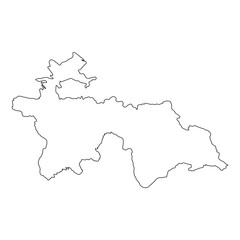 High detailed Outline of the country of  Tajikistan