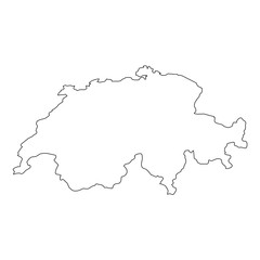 High detailed Outline of the country of  Switzerland