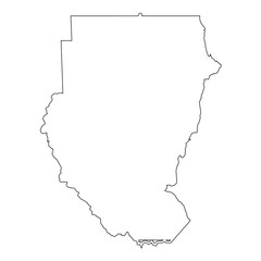 High detailed Outline of the country of  Sudan