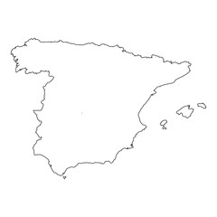 High detailed Outline of the country of  Spain