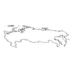 High detailed Outline of the country of  Russia
