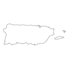 High detailed Outline of the country of  PuertoRico