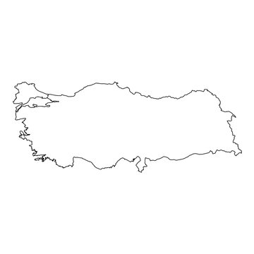 High detailed Outline of the country of  Turkey