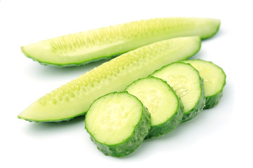 Cucumber on a white backgrounds . Vegetables
