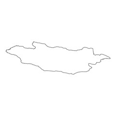 Obraz premium High detailed Outline of the country of Mongolia
