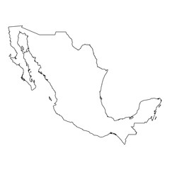 Fototapeta premium High detailed Outline of the country of Mexico