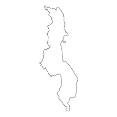High detailed Outline of the country of  Malawi