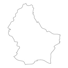High detailed Outline of the country of  Luxembourg