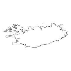 High detailed Outline of the country of  Greenland