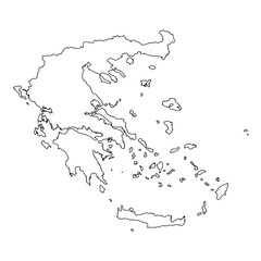 High detailed Outline of the country of  Greece