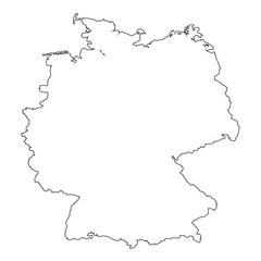 High detailed Outline of the country of  Germany
