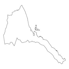 High detailed Outline of the country of  Eritrea