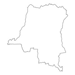 High detailed Outline of the country of  DemRepublicCongo