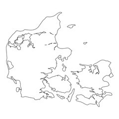 High detailed Outline of the country of  Denmark