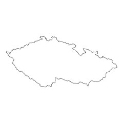 High detailed Outline of the country of  CzechRepublic