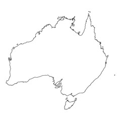 High detailed Outline of the country of  Australia