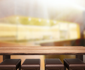 Table Top And Blur Interior Background