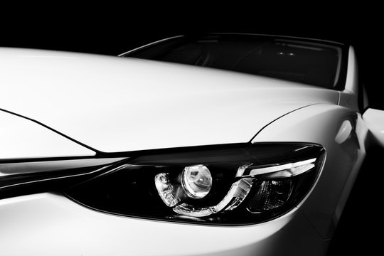 Modern luxury car close-up background. Detailing