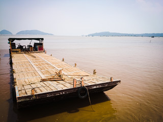 Fisherboat floating on the Sea