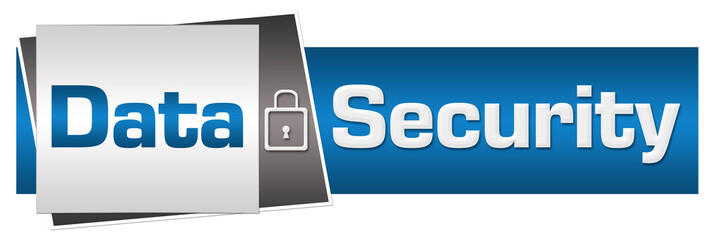 Data Security Lock Blue Grey Horizontal 