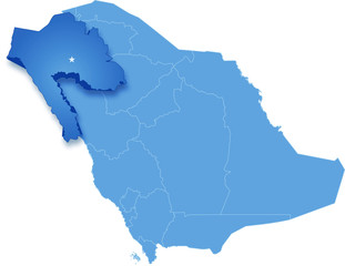 Map of Saudi Arabia, the region Tabuk