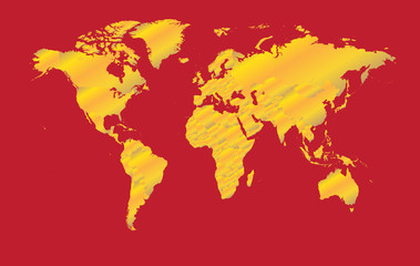 World map hot Africa